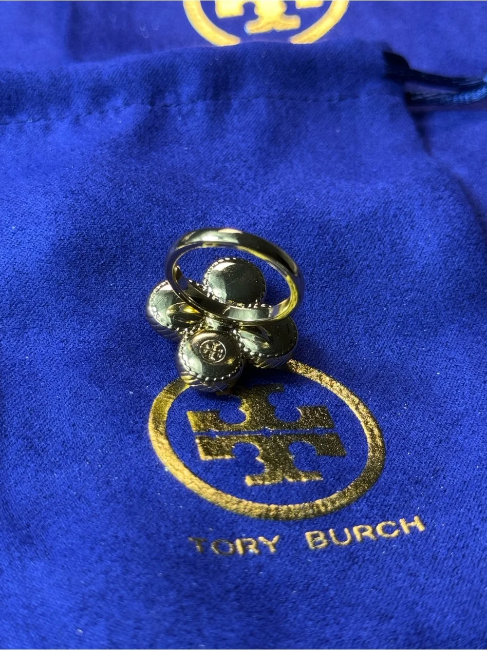 Tory Burch Gold-Tone Ring with White Pearl Cluster